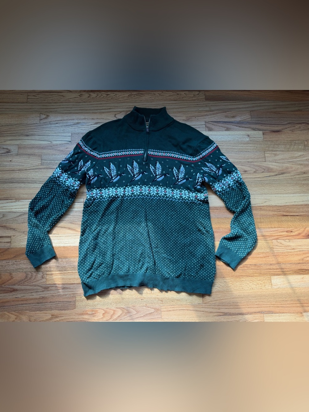VTG The Foundry Supply Co. Goose Half-Zip Sweater Size 3X